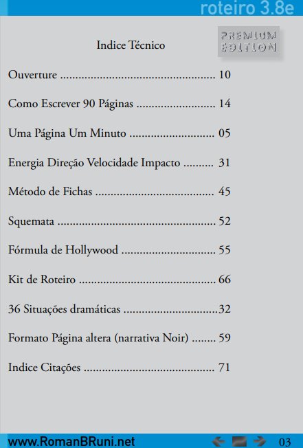 Página 3: índice técnico com as ferramentas do método